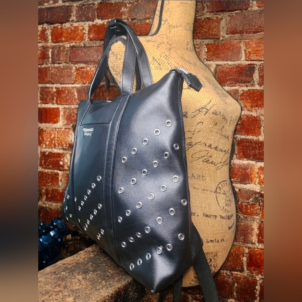 Victoria's Secret Black Studded Convertible Backpack/Tote Bag NWOT - Picture 12 of 16